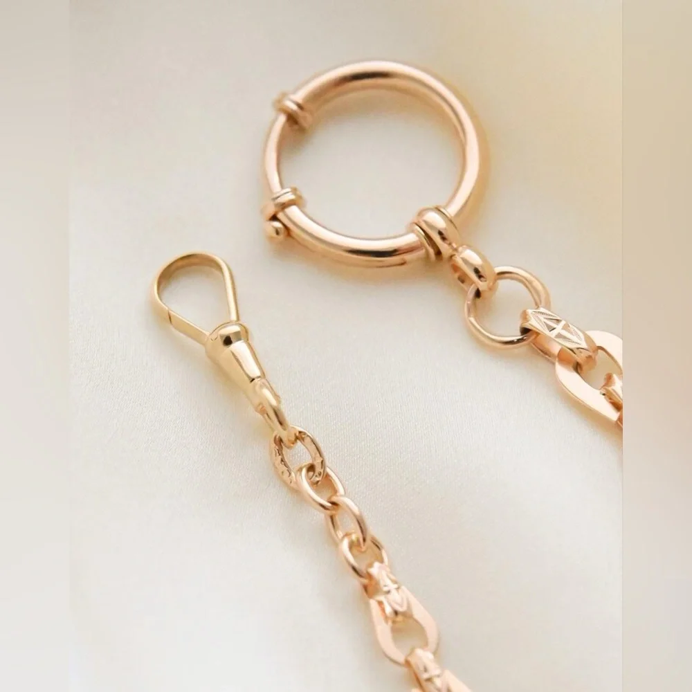 1900’s antique 18K gold watch Albert chain necklace charm bracelet dog clip bolt - Picture 7 of 11